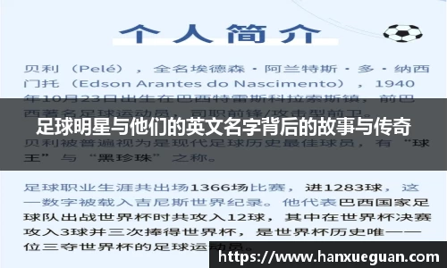 足球明星与他们的英文名字背后的故事与传奇